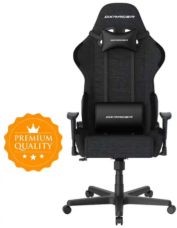 Horká Nabídka DXRACER - Herní židle DXRacer FORMULA černá, látková – pro dlouhé sezení 8–12 h