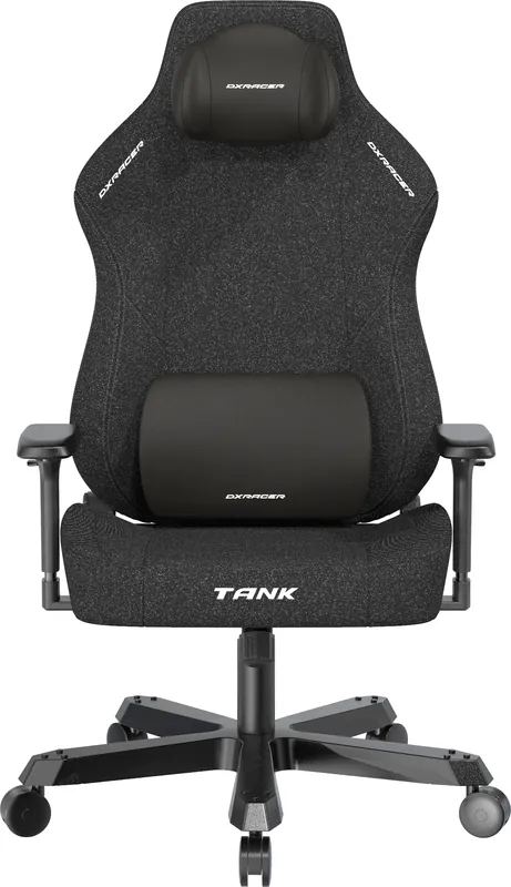 DXRACER - Herní židle DXRacer TANK černá, látková – pro dlouhé sezení 8–12 h Finální Výprodej