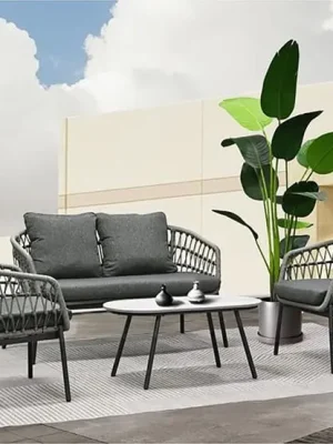 zahradní set, sedací souprava AZ-L1880 GREY šedá, polyratan Omezená Nabídka
