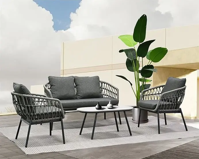 zahradní set, sedací souprava AZ-L1880 GREY šedá, polyratan Omezená Nabídka