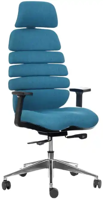 Omezená Nabídka MERCURY - Ergonomická kancelářská židle SPINE s opěrkou hlavy, černý plast tyrkysová – pro dlouhé sezení 8–12 h