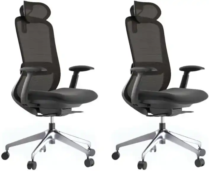MERCURY - 2PACK Ergonomická kancelářská židle BESSEL černý plast, černá (2 ks) Rychlé Dodání