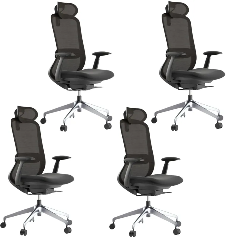 Cenový Hit MERCURY - 4PACK Ergonomická kancelářská židle BESSEL černý plast, černá (4 ks)