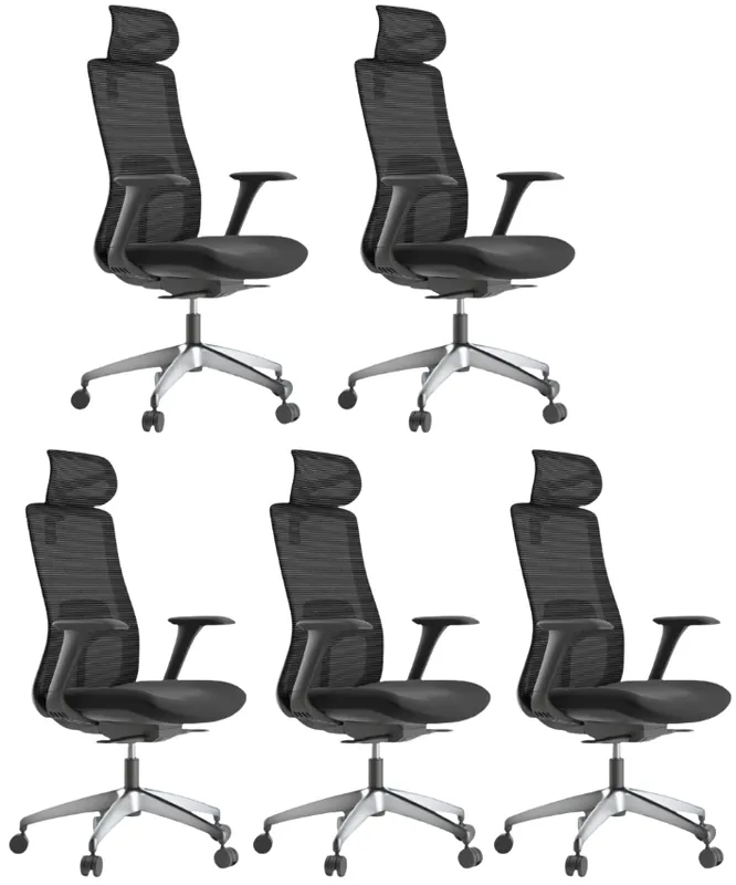 Finální Výprodej MERCURY - 5PACK Ergonomická kancelářská židle WISDOM, černý plast, černá (5 ks)