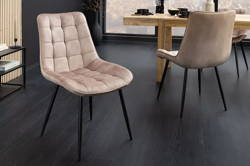 Časově Omezené Designová jídelní židle Granby greige samet