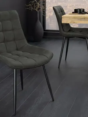 Originální Designová jídelní židle Granby šedá mikrovlákno