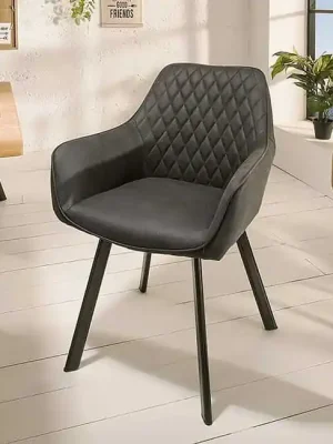 Nízká Cena Designová židle do jídelny s područkami Rimini antracit mikrovlákno