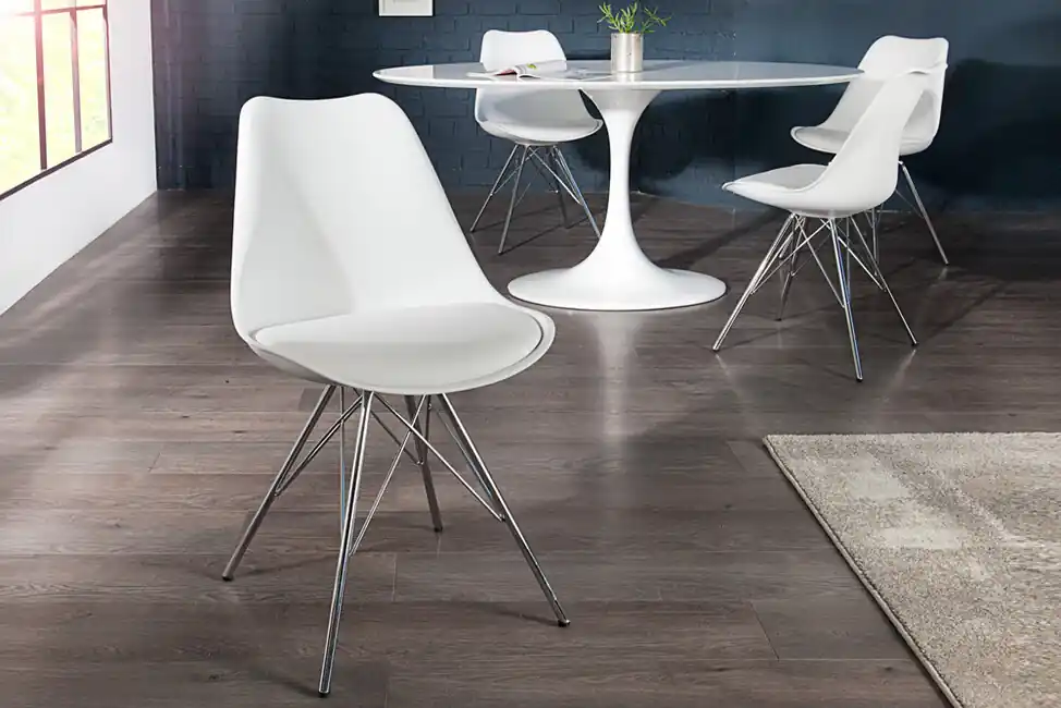 Akce Designová jídelní židle Scandinavia bílá