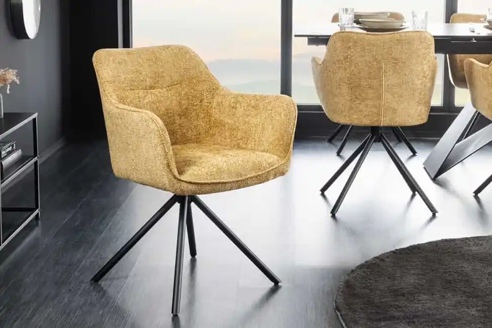 Nejlepší Cena Designová otočná jídelní židle Verona hořčicová