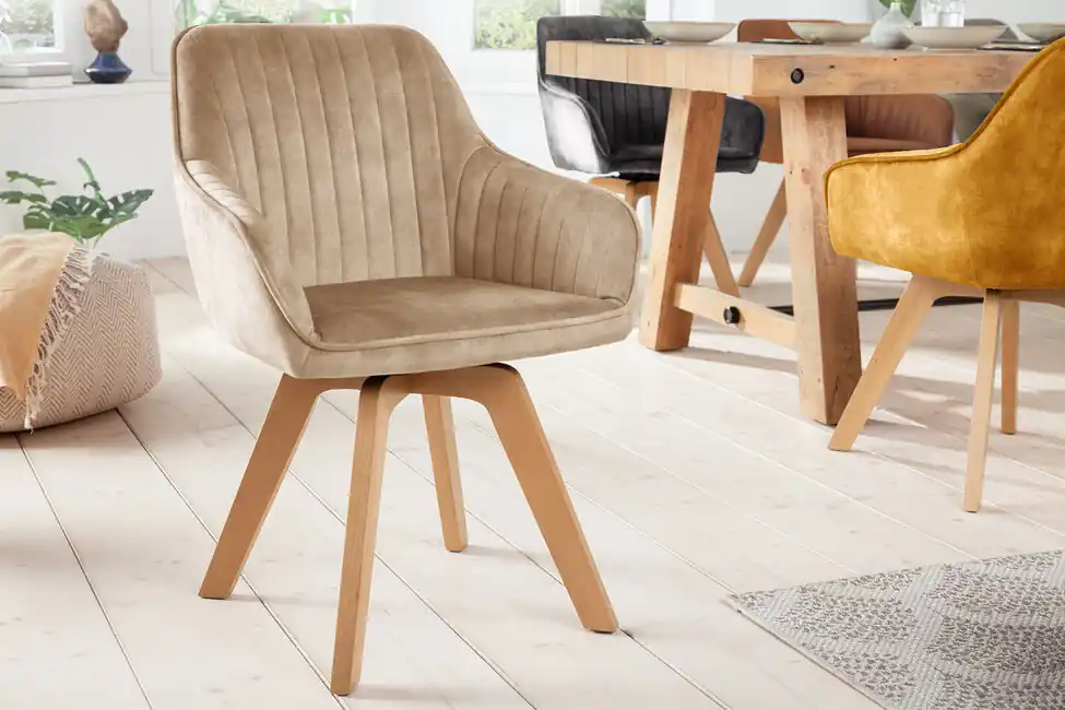 Otočná designová jídelní židle Livorno béžová Originální