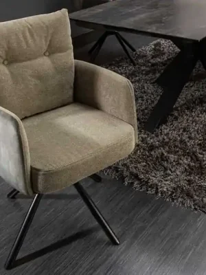 Zlevněný Otočná jídelní židle s taštičkovými pružinami Avignon zelená samet