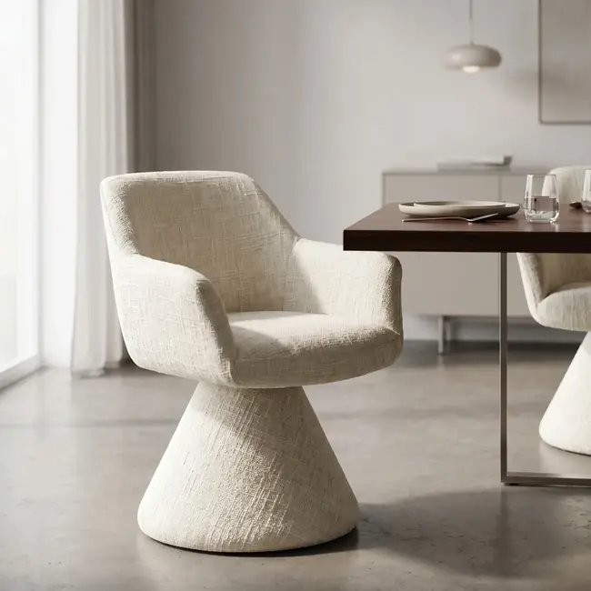 Designová židle s otočnou funkcí Piemont béžová žinylka Cenově Výhodný