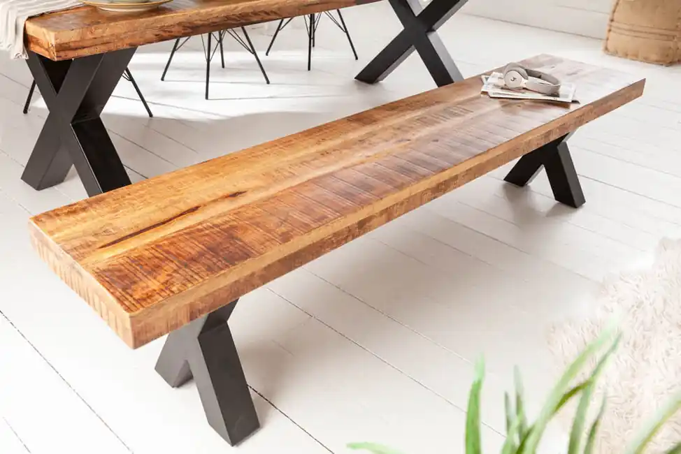 Nízká Cena Industriální jídelní lavice z masivu Iron Craft Mango 160cm