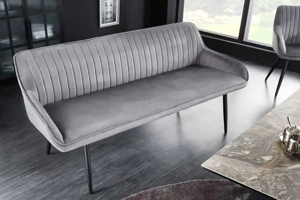 Akční Cena Designová čalouněná lavice Turin šedá samet 160cm