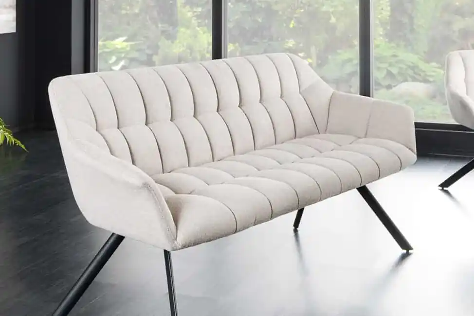 Dokud Zásoby Vydrží Moderní čalouněná lavice Papillon šampaňská béžová strukturální látka 165cm