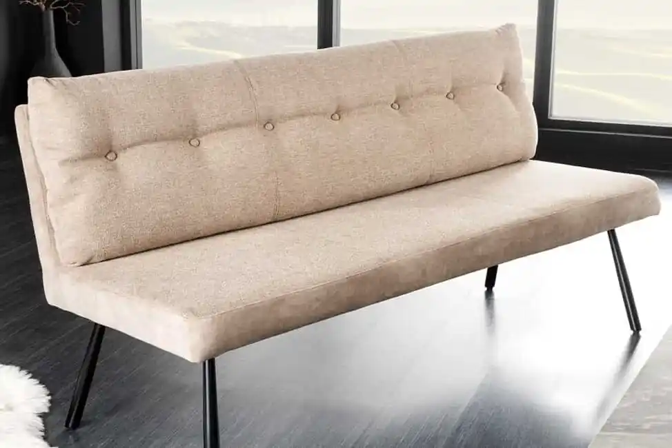 Designová čalouněná lavice s taštičkovými pružinami Avignon šampaňská béžová 160cm Cenově Výhodný