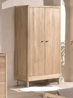2-dveřová šatní skříň z dubového masivu Forrest 100cm Sezónní Sleva