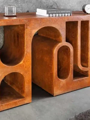 Značkový Abstraktní konzolový stolek z betonu Art Ambiente rez 120cm