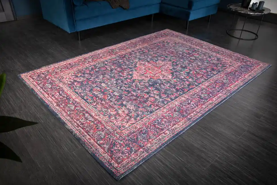 Vintage bavlněný koberec Old Marrakesch červená modrá 240x160cm Cenově Výhodný