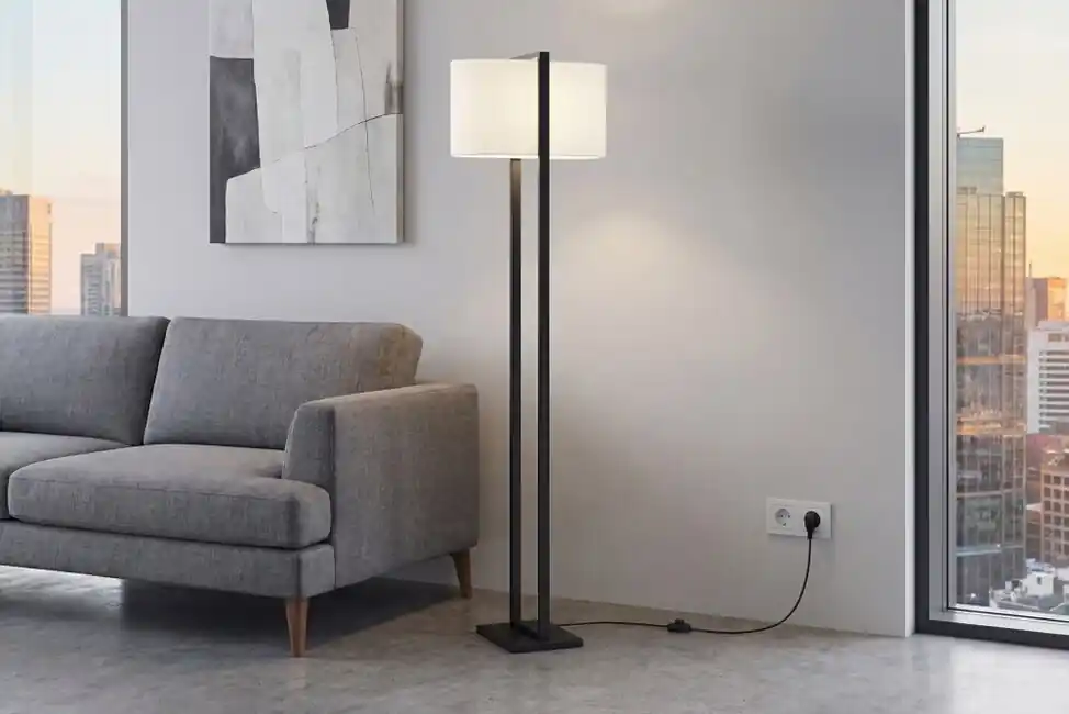 Stojací lampa Still 160 cm černá / bílá Oblíbený