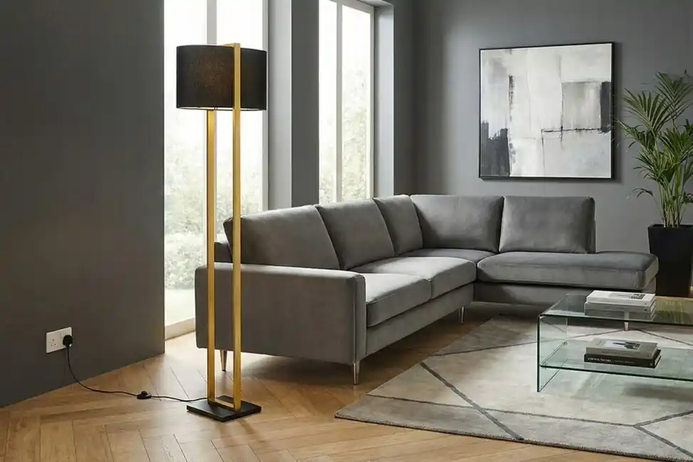 Stojací lampa Still 160 cm zlatá / černá Výprodej