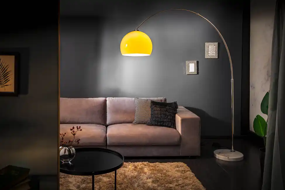 Originální Designová výsuvná stojací lampa Lounge Deal 175-205cm oranžová