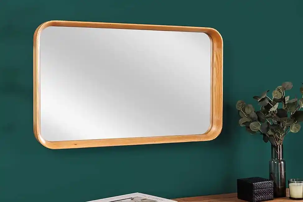 Designové nástěnné zrcadlo s dřevěným rámem Almere dub 80cm Autentický