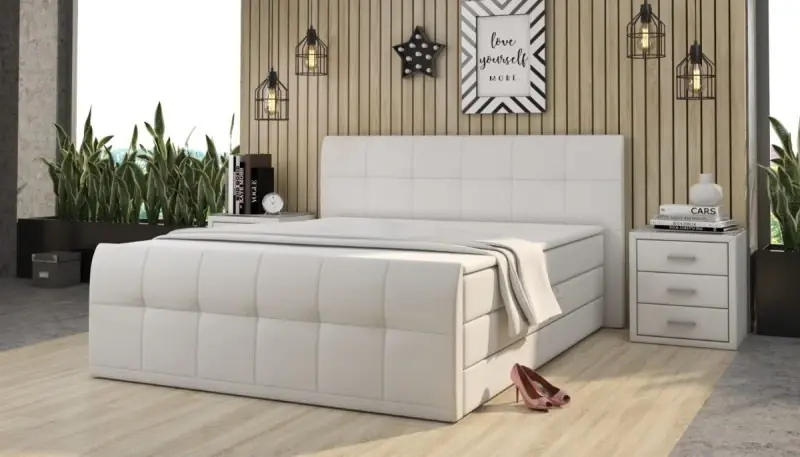 Postel boxspring Milano 160x200 bílá Zlevněný