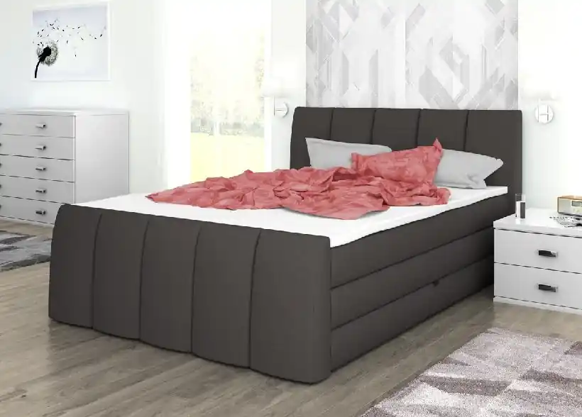 Postel boxspring London 220x220 s úložným prostorem - výběr barev Nová Kolekce