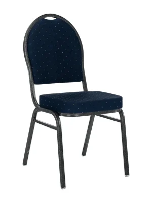 Židle, stohovatelná, látka modrá/šedý rám, JEFF 3 NEW Oblíbený