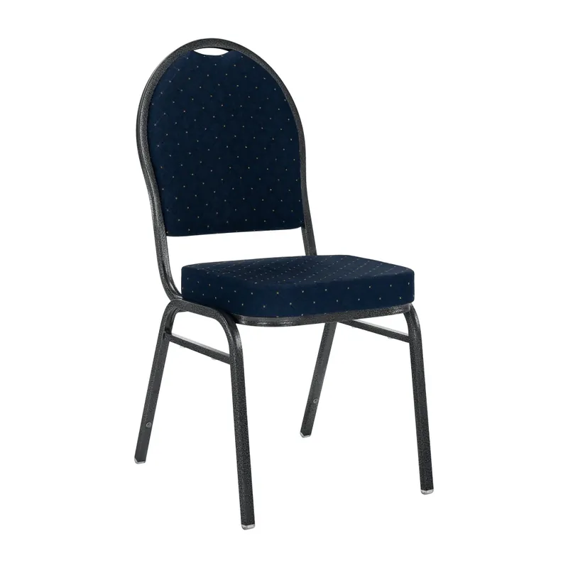 Židle, stohovatelná, látka modrá/šedý rám, JEFF 3 NEW Oblíbený