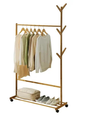 Koupit Online Pojízdný věšák, bambus, šířka 100cm, VIKIR TYP 3