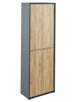 Vysoká skříň s policemi, grafit/dub artisan, RIOMA NEW TYP 05 Výhodná Nabídka