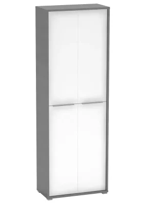 Vysoká skříň, grafit/bílá, RIOMA NEW TYP 5 Dokud Zásoby Vydrží