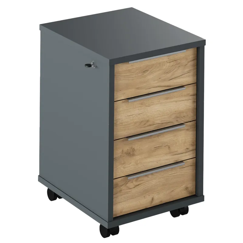 Kontejner se zámkem, grafit / dub artisan, RIOMA NEW TYP 30 Must-Have
