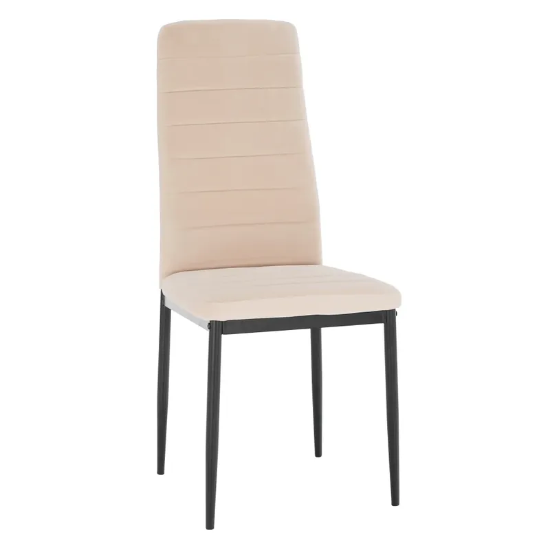 Židle, béžová Dulux, velvet látka / černý kov, COLETA NOVA Originální