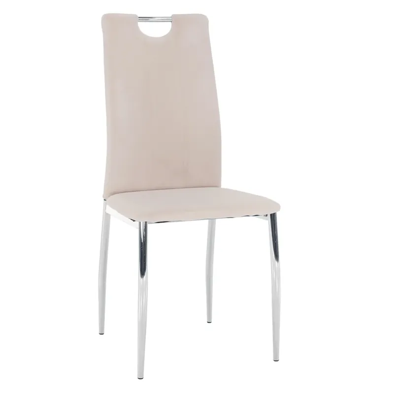 Jídelní židle, béžová Dulux Velvet látka / chrom, OLIVA NEW Výhodná Nabídka