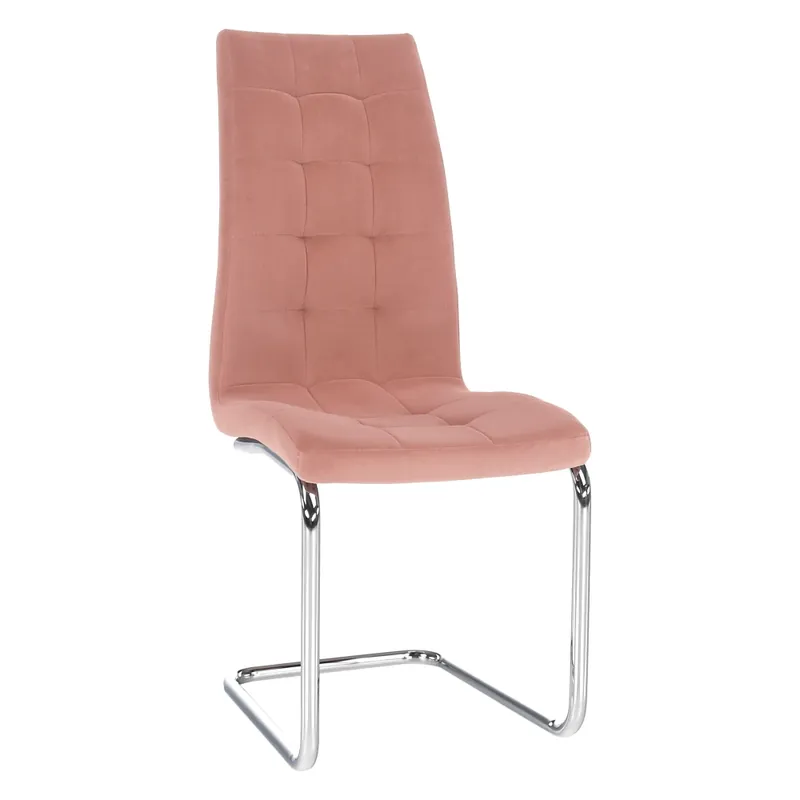 Jídelní židle, růžová Velvet látka / chrom, SALOMA NEW Cenově Výhodný