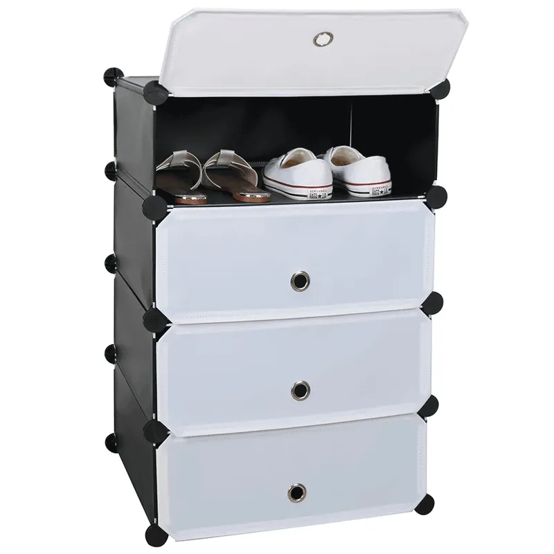 Modulární organizér na boty, černá / bílá, PORET Must-Have