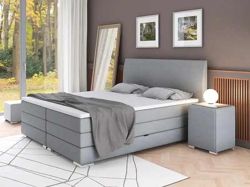 Postel boxspring Lotus 190x200 s úložným prostorem - výběr látek Víkendová Akce