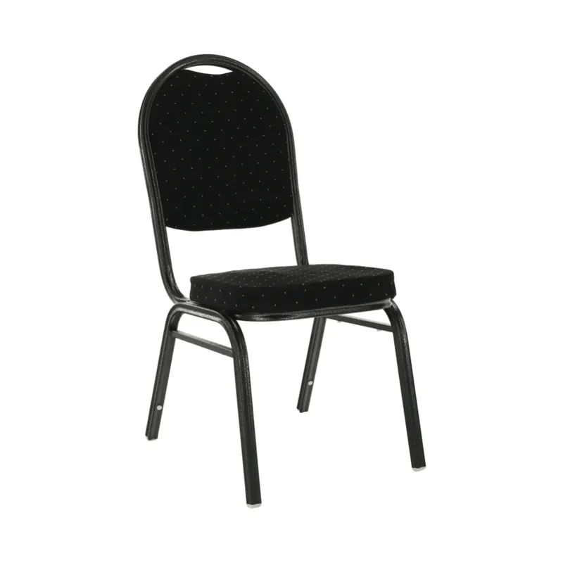 Židle, stohovatelná, látka černá / rám šedý, JEFF 2 NEW Levný