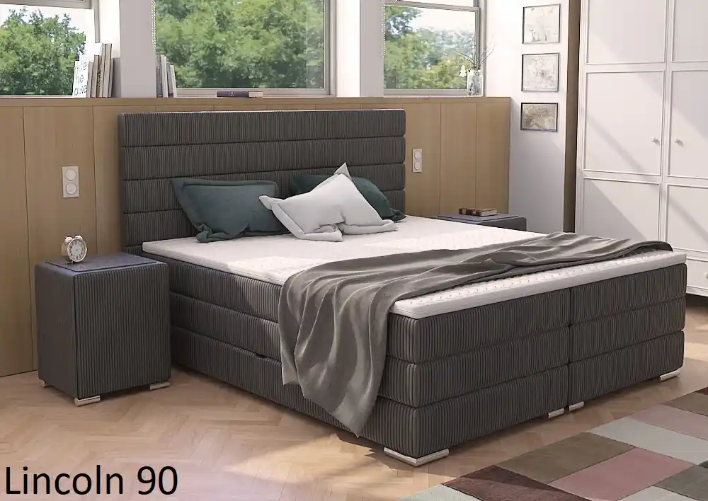 Postel boxspring Lincoln 250x220 s úložným prostorem - výběr barev Nejlepší Volba