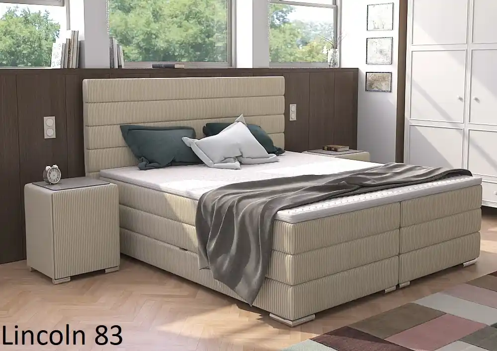 Postel boxspring Lincoln 150x200 s úložným prostorem - výběr barev Expresní Doručení