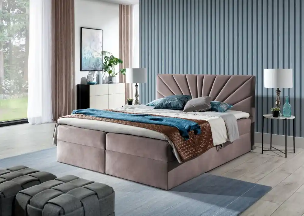 Postel boxspring Liam 160x200 cm - výběr barev Vysoce Kvalitní