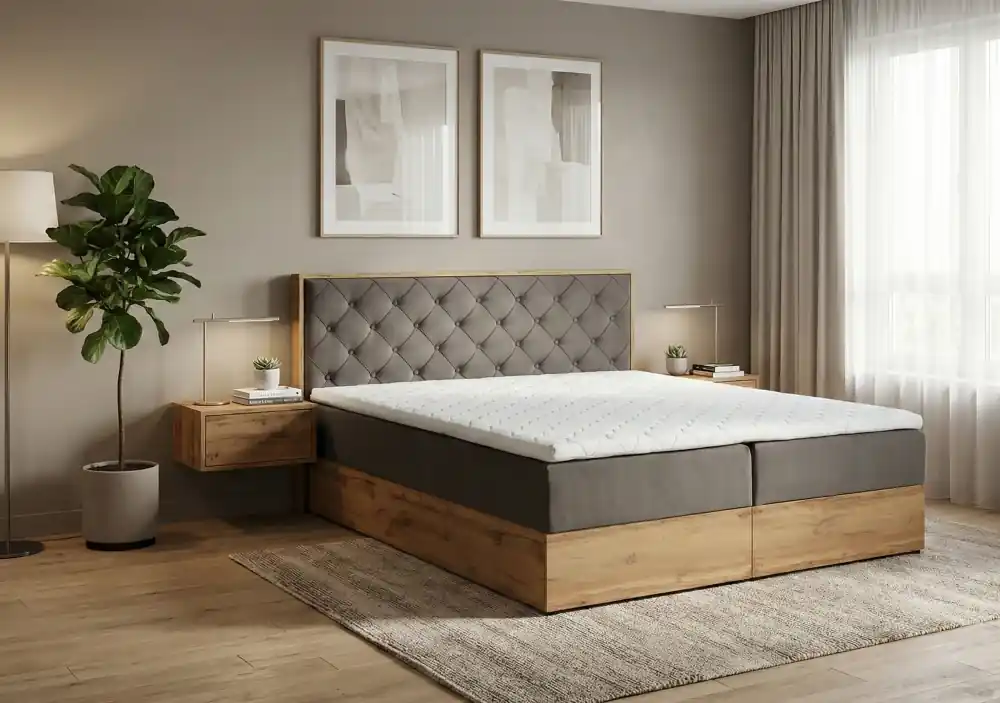 Postel boxspring Vegas 210x200 cm s úložným prostorem Vysoce Kvalitní