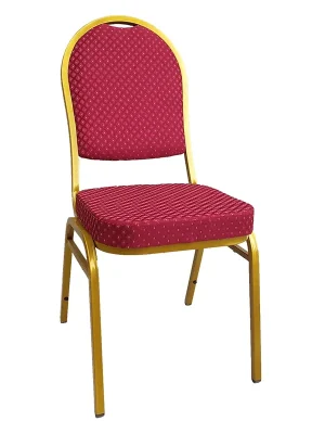 Židle, stohovatelná, látka červená/zlatý nátěr, JEFF 3 NEW Horká Nabídka