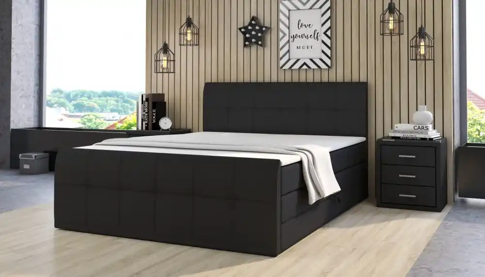 Časově Omezené Postel boxspring Milano 160x200 černá