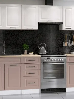 Kuchyňská linka Ilona 240/180 bílá/růžová MAT Horká Nabídka