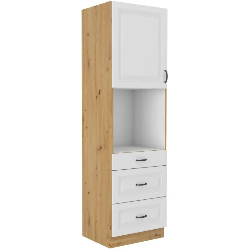Kuchyňská skříň Stipe na vestavenou troubu 60 DPS 210 3S 1F bílá / dub artisan Bezpečná Platba