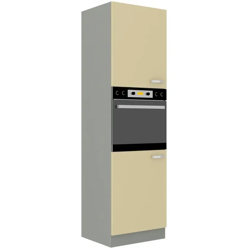 Kuchyňská skříň Karpo na vestavenou troubu 60 DP 210 2F krémový lesk / šedá Top Prodej